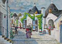 Olaszorszag Alberobello a trullik varosa 50x37 olaj,farost.jpg