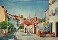 Portugalia,Obidos 50x36 olaj,farost.jpg